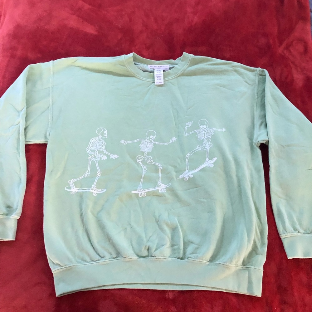 Urban Outfitters Project Social Green Skeleton Sweatshirt